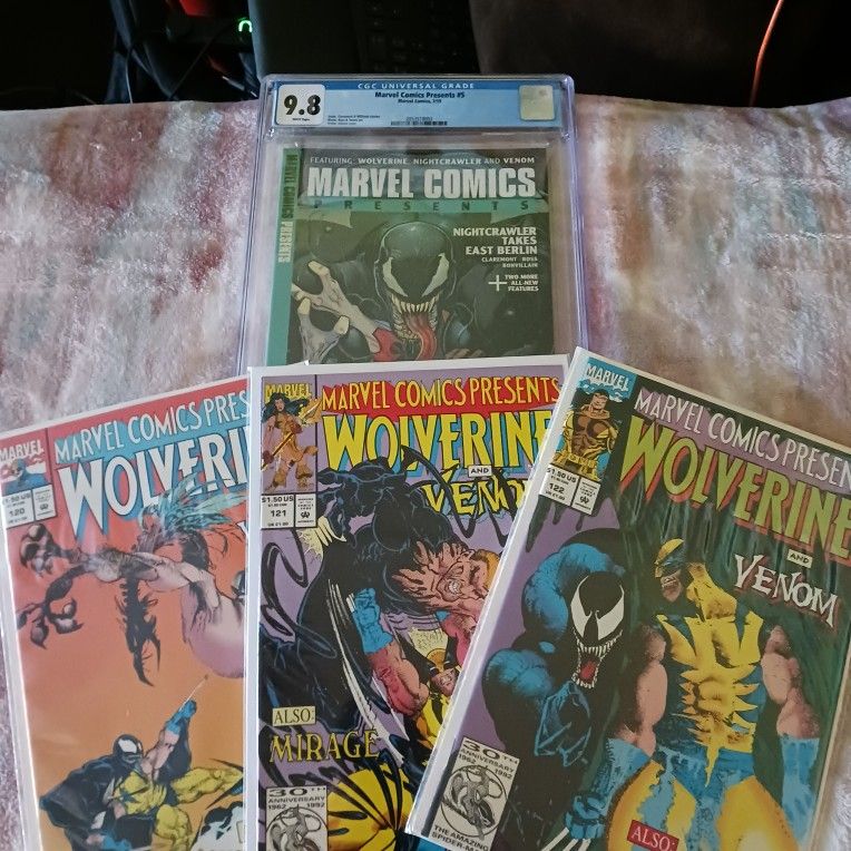 Marvel Comics Presents #5 CGC 9.8 and Comics #120, 121, 122 Wolverine and Venom