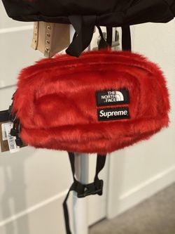 Supreme The North Face - Faux Fur Backpack And Waist Bag (Red