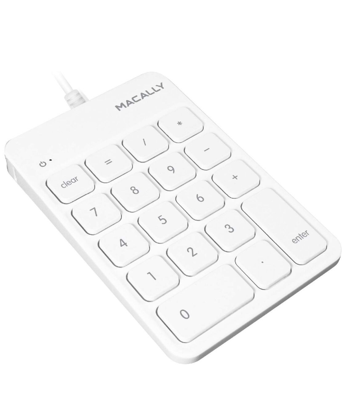 Macally Wired USB Numeric Keypad Keyboard for Laptop, Apple Mac iMac MacBook Pro/Air, Windows PC, or Desktop Computer with 5 Foot Cable & 18 Key Slim