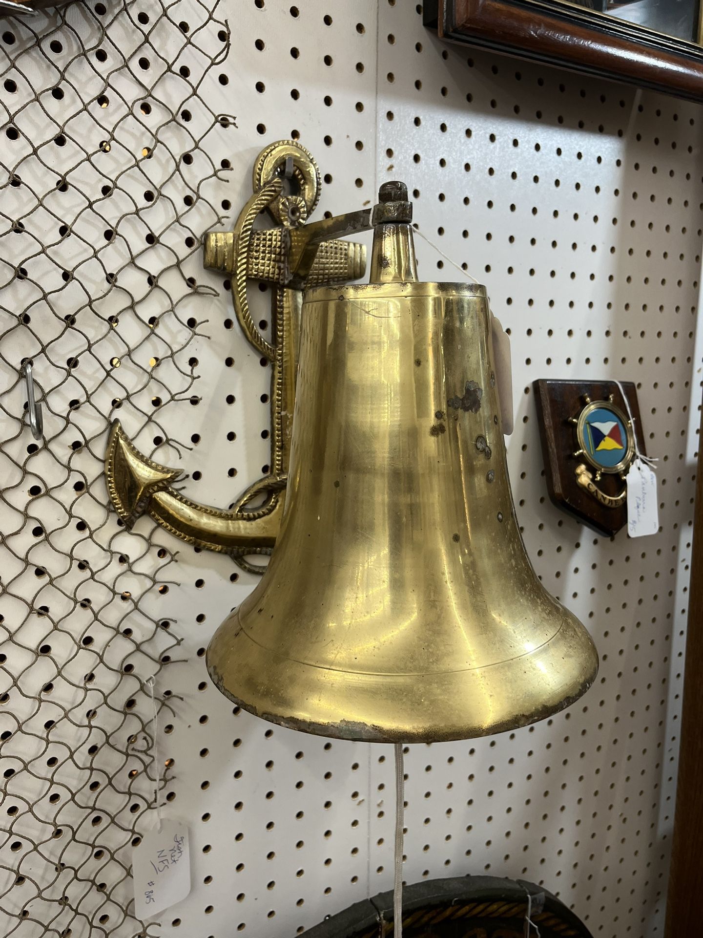 Large Brass Nautical Anchor Bell