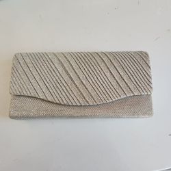 Silver Glitter Evening Clutch Bag