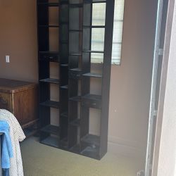 black display shelves/bookcase