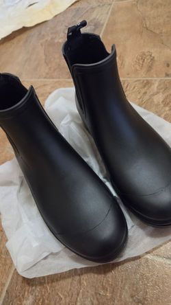Black Matte Chelsea Rain Boots - Planone