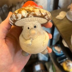 Vintage Mushroom Ceramic Figure