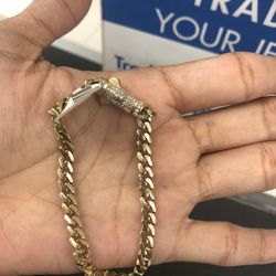 10K Y/G CUBAN BRACELET/9.4 GRAMS/ SIZE:8|LAYAWAY SPECIAL