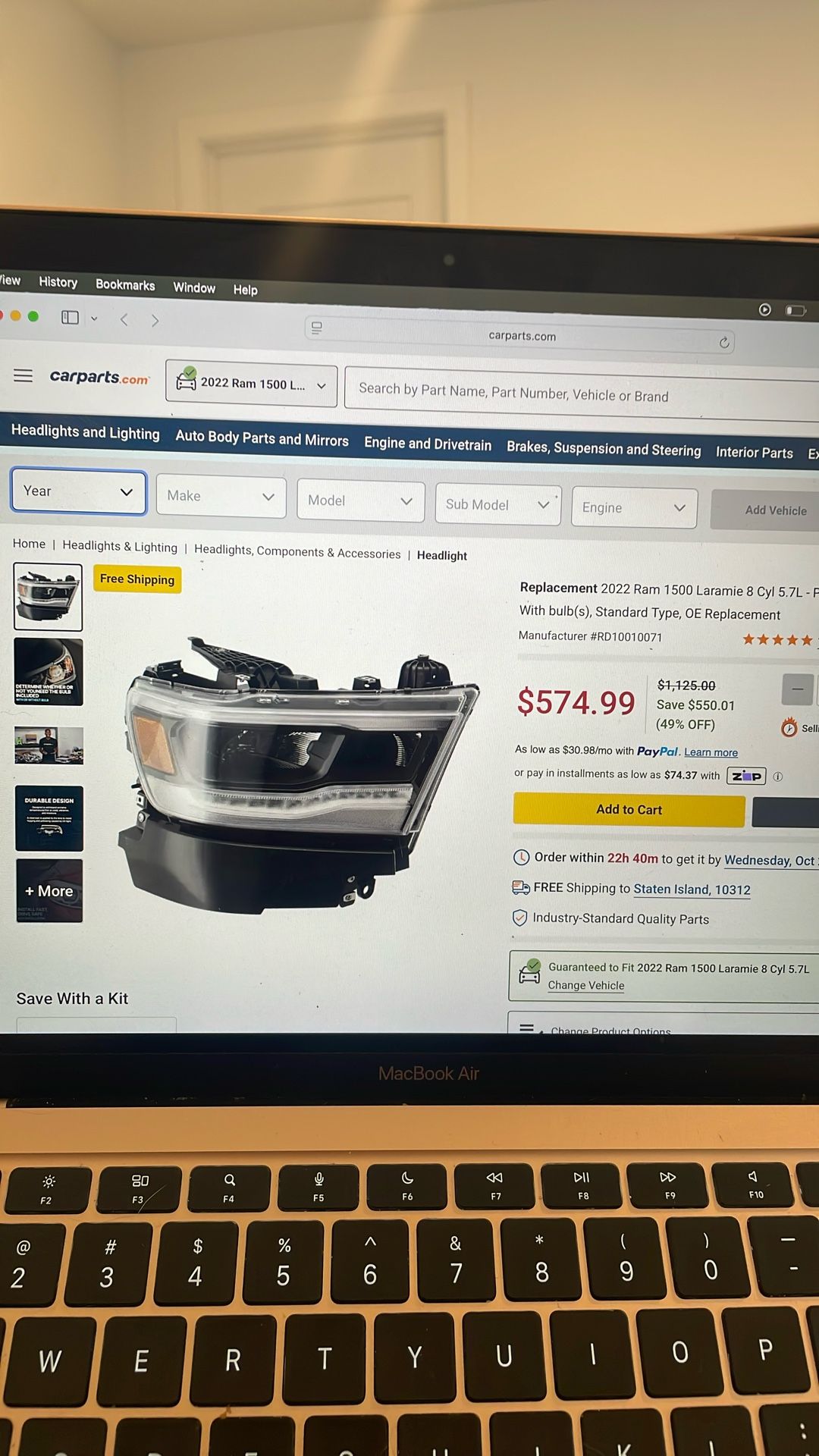 Ram2022 Headlight New In Box