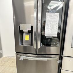 LG 36” Wide French Door Refrige With Instaview LFXS26596D 