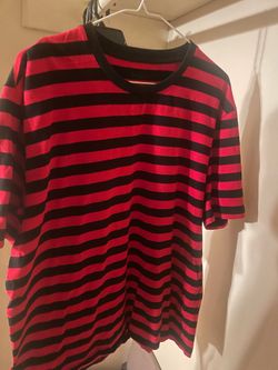 Red and black striped t-shirt