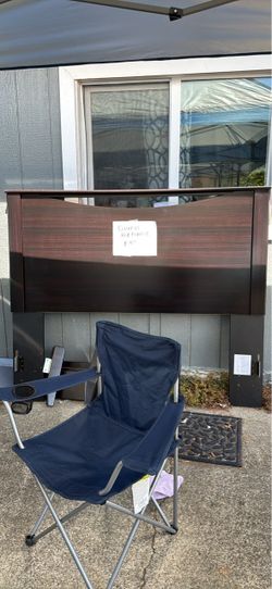 Queen Bed Frame Headboard Dark Wood