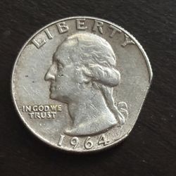 25 cents 1964 D. Error coin USA. Ag. 0.900