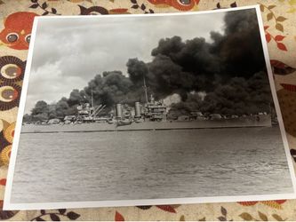 USS PHOENIX at Pearl Harbor Dec 7 1941 black and white 8X10