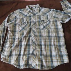Vintage Bud Berma Westerner Shirt plaid flannel pearl snap XL