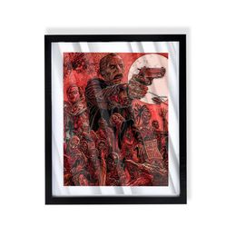 Day Of The Dead Custom art in black frame