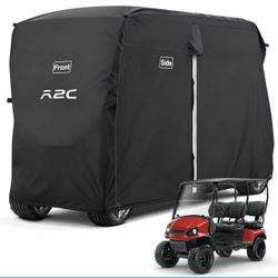 A2C Golf Cart Cover, 600D Heavy Duty Waterproof 4 Passenger Cart Cover,UV Resistant & Windproof Covers, Compatible with EZGO, Club Car, Yamaha