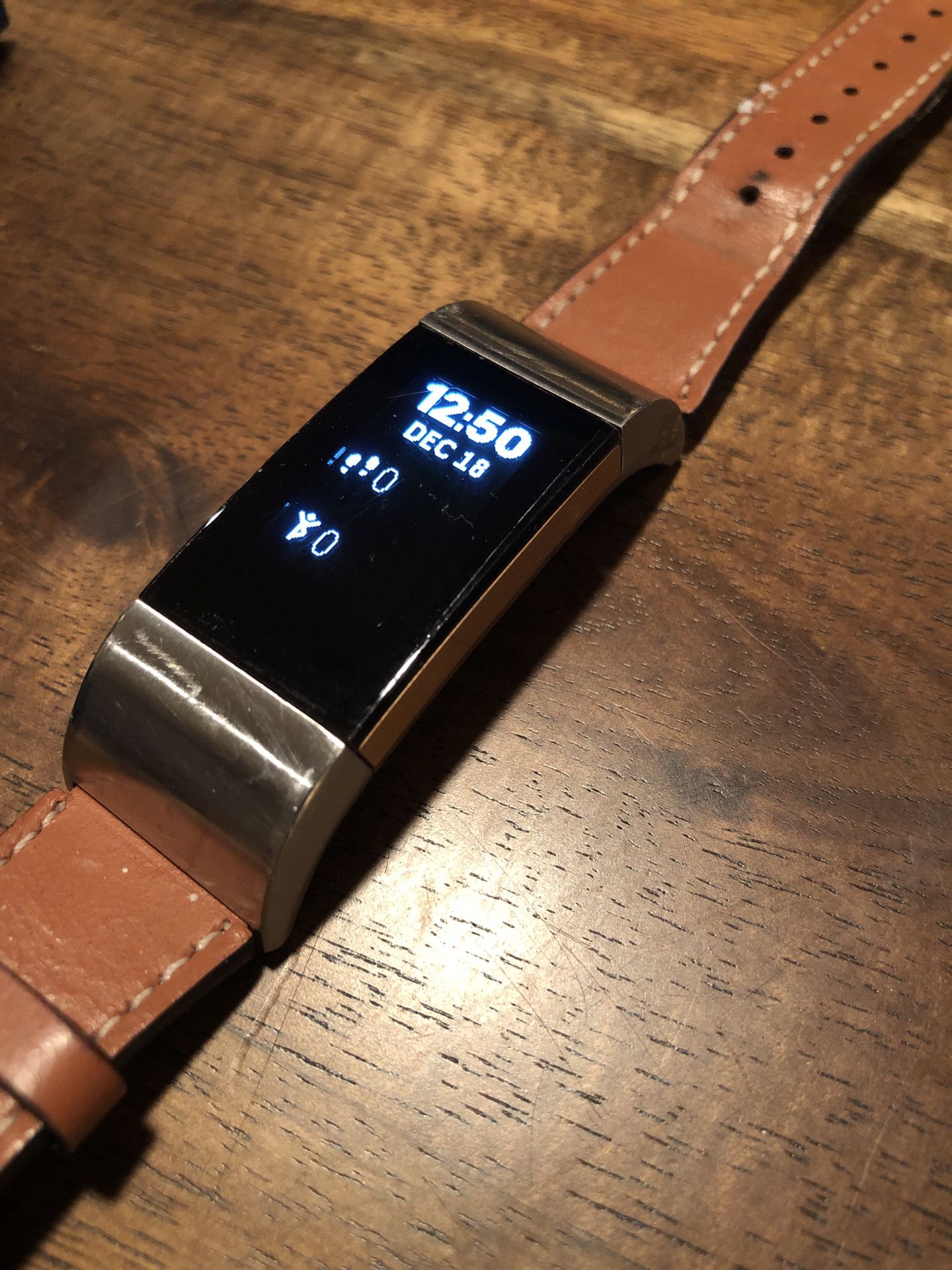 FitBit Charge 2 with Leather Band and Screen Protector