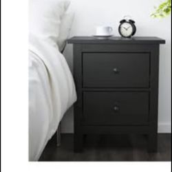 IKEA Nightstand, Hemnes 2 Drawer Chest, Black/Brown