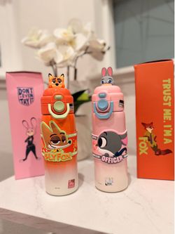 Disney Zootopia Insulated Water Bottles – Nick & Judy – New in Box