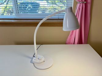 White Gooseneck Desk Lamp with Adjustable Tones