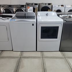 GE Profile Topload Washer & Gas Dryer 