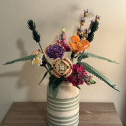 Two Completed LEGO Botanical Bouquets