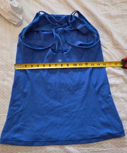 Blue Lululemon tank top with built-in sports bra