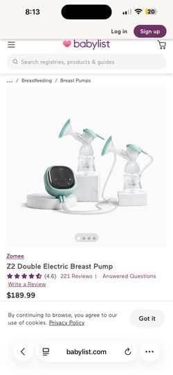 Zomee Z2 double electric breast pump