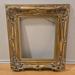 Vintage Gold Ornate Wood Frame 31x27 Inches