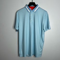 Redvanly Duncure Pique Polo Golf Shirt Mens Medium Ice Blue