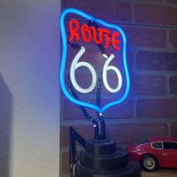 Route 66 Neon Sign Freestanding