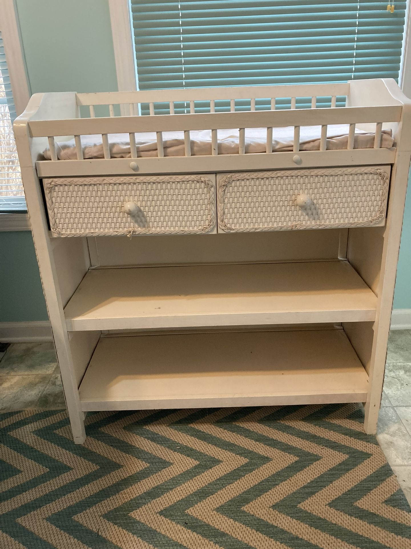 Changing Table, Antique White…solid Wooden Piece
