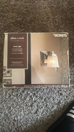 allen + roth, "Elloree" Brushed Nickel Dimmable Vanity Light | Frosted Shade