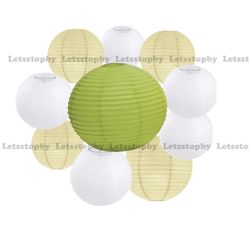 Brand new 10 packs Round  Mixed Sized Paper Lanterns for wedding birthday baby shower graduation event home party decoration DIY art craft supplies
