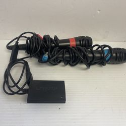 Set of 2 SingStar PlayStation PS2 PS3 Microphones with USB Converter -Z1098