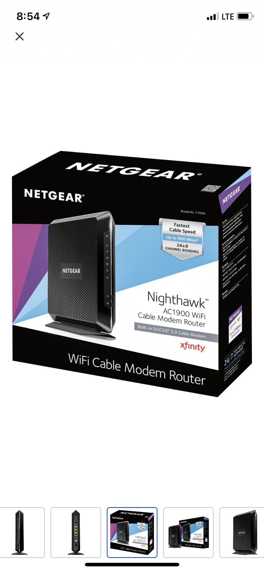 NETGEAR - Nighthawk Ac1900 Wifi Cable Modem Router