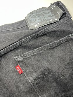 Vtg Levi's 501 Regular Fit Straight Leg Mens Denim Jeans Black 36x30