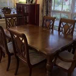 Expandable Cherry Dining Table Set