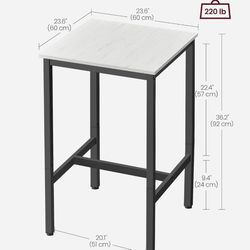 Metal Frame Height Bar Table, Small Kitchen Dining Table, High Top Pub Table