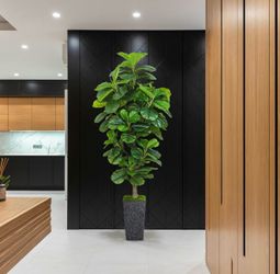 Pretty artificial plant Fig Tree 6 ft tall with planter ! Brand New