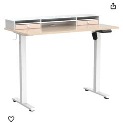 Adjustable Electric Standing Desk With Double Drawer