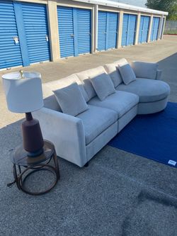 107.78" Wide Chenille Upholstered Sectional