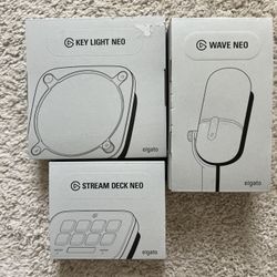 Elgato Lot Of 3: Stream Deck Neo, Wave Neo Microphone, Key Light Neo 