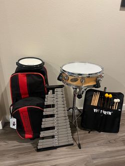 Complete Ludwig Percussion Kit – Snare Drum, Bell Kit, Stand, Vic Firth Mallets