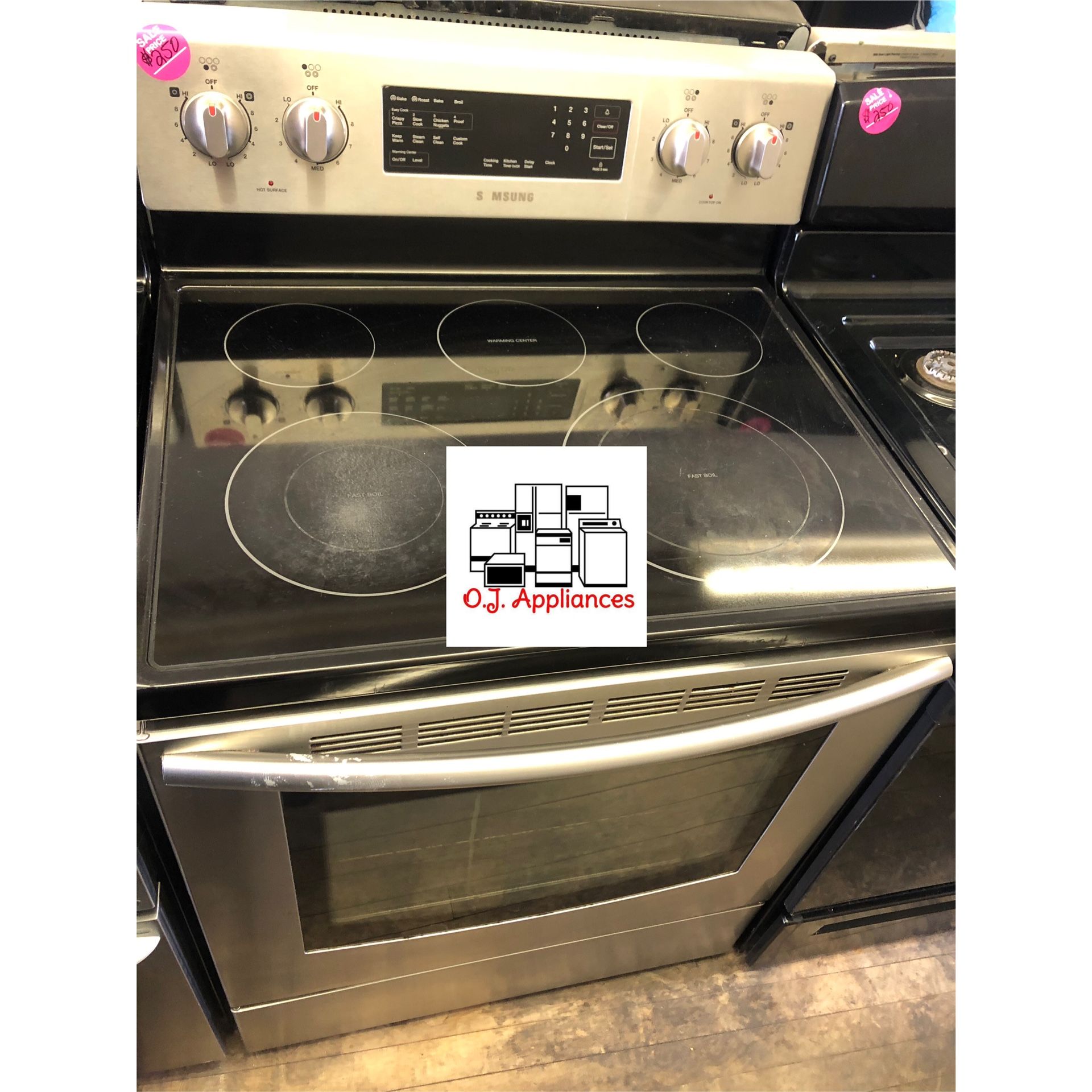 Samsung glass top stainless steel stove electric