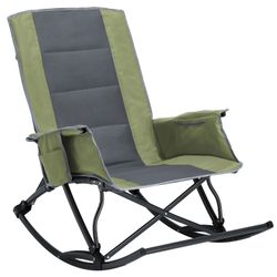 Outdoor Rocking Camping Chair – Foldable w/ Cup Holder & Bag (Open Box)