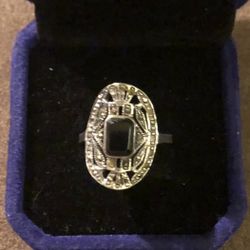 Beautiful Sterling Silver (.925) Black Onyx Stone Size 8