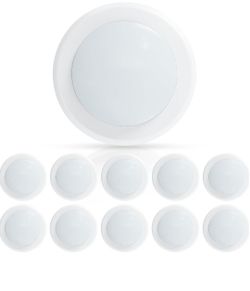 10 Pack LED Disk Lights - 5/6 Inch, Dimmable Flush Mount Ceiling Lights, 15W, 1200LM, Selectable 2700K-5000K, Low Profile Recessed Lighting Fixture, W