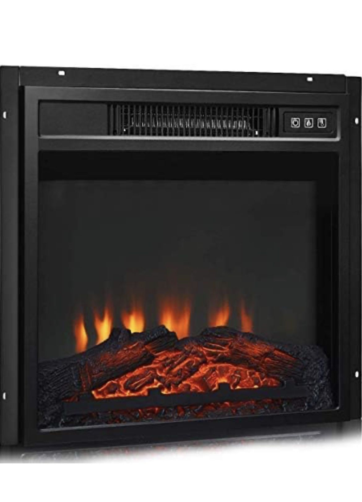 18" Electric Fireplace Heater for TV Stand, Recessed 1400 W Electric Stove Heater