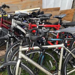 Lot Of 12 Road Bikes Bicycles, Fuji, Trek, Raleigh, 