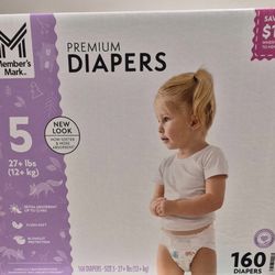 Members Mark Size 5 160 Count Diapers Disposable Diapers 