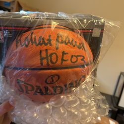 HOF Robert Parish Signed Game Series Replica Basketball 